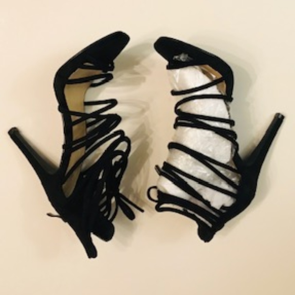 3/30 Sexy Black Strappy Heels